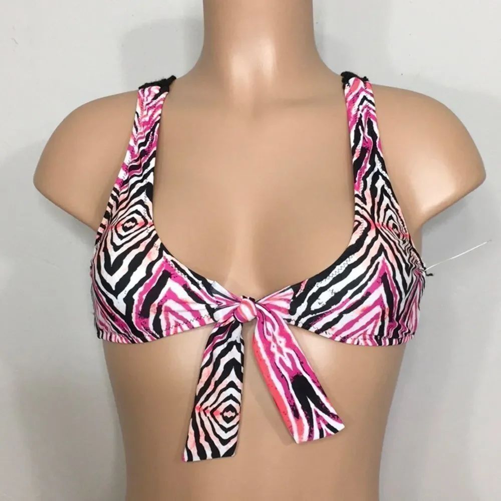 New. Volcom pink and black bikini top. Small
